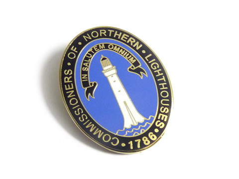 Custom enamel pin badges made for Northern Lighthouses.