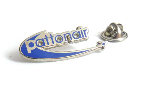 Bespoke branded enamel badges made for Patton Air airline.