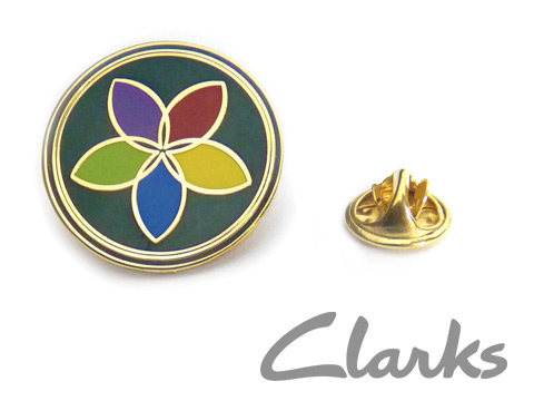 customised enamel badges custom made for Clarks