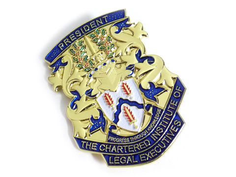 3D die cast gold plated badge with soft enamel colour.