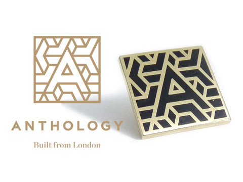 Bespoke enamel badge made to order with the Anthology company logo.