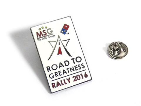 Black metal rally car hard enamel badges