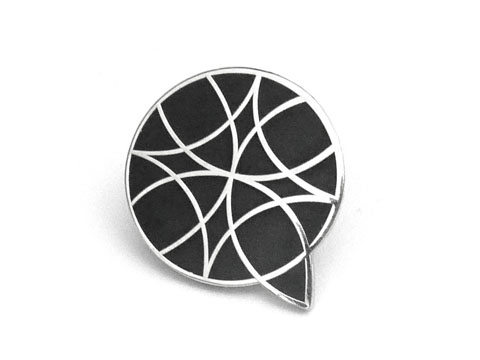 cutom black and silver enamel pins
